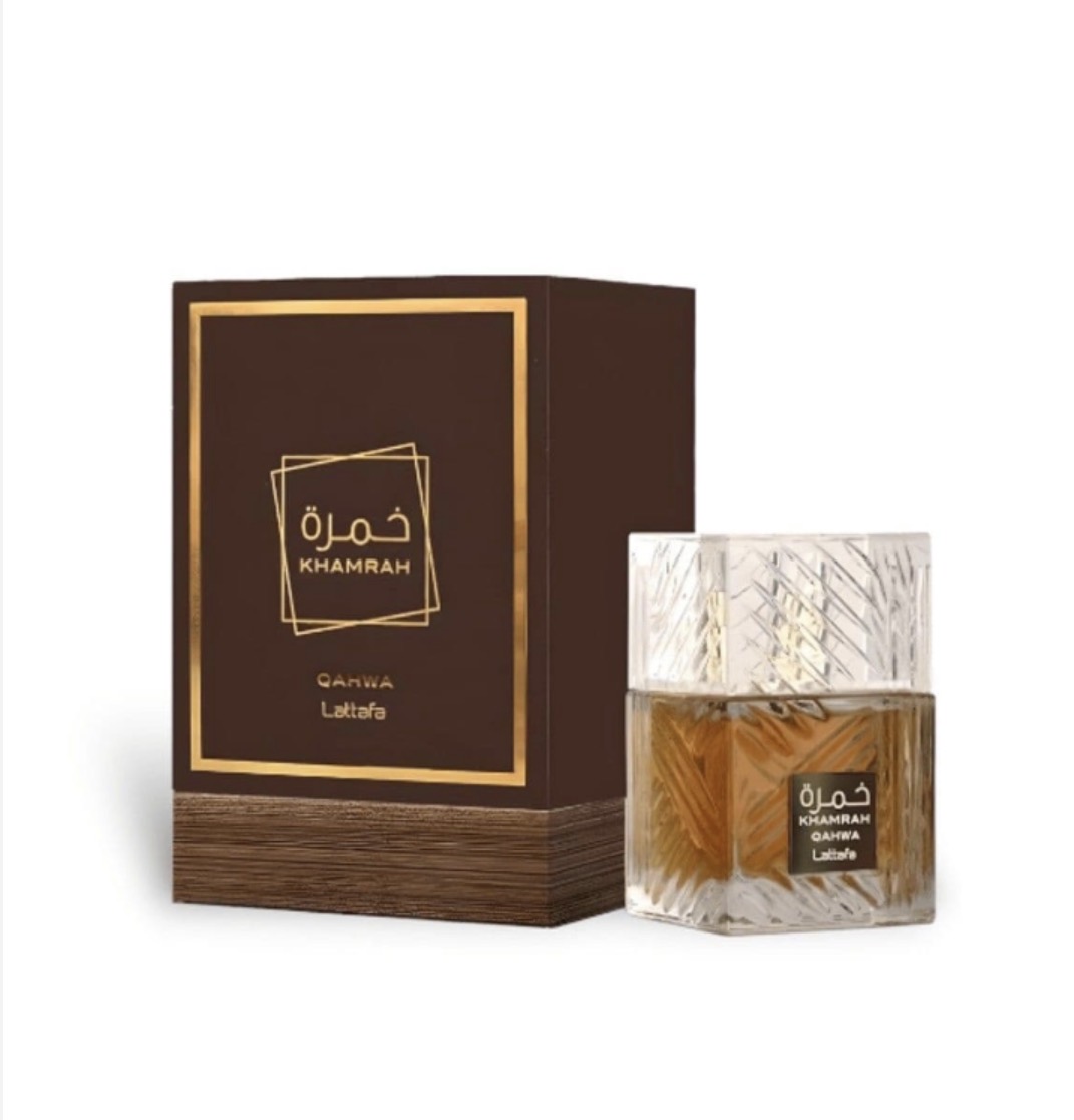 Lattafa Khamrah Qahwah perfume bottle