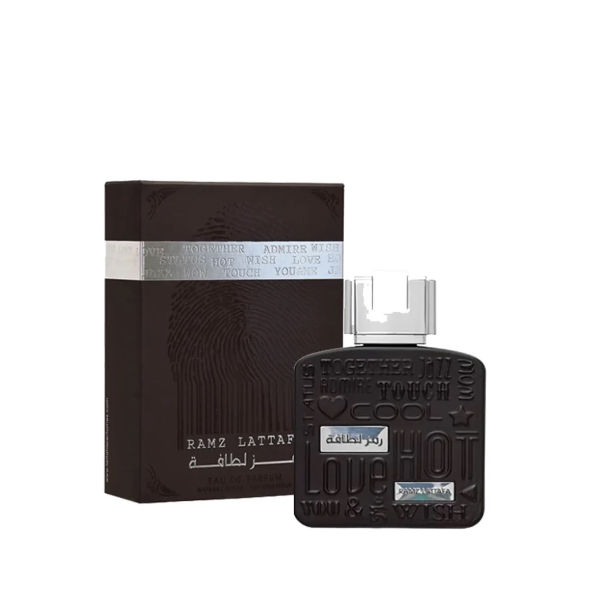 Lattafa Ramz Silver perfume bottle
